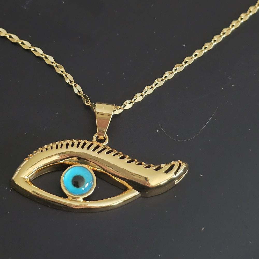 22kgp Dubai Jewelry Gold Evil Eye Pendant Necklace